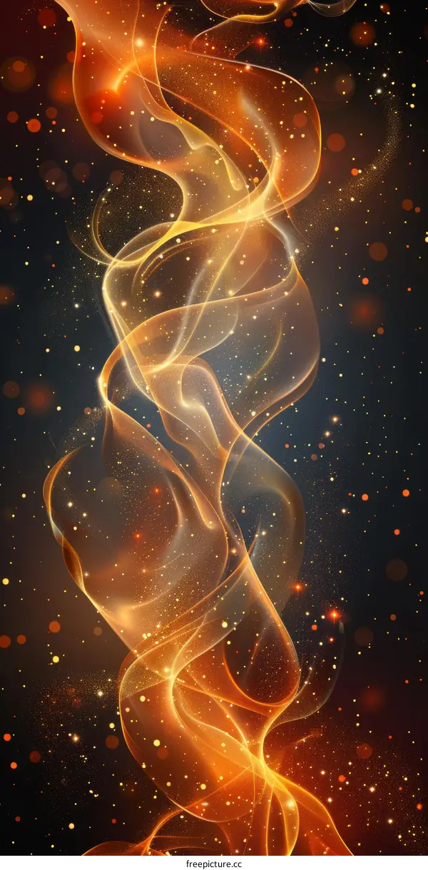 Golden Flames Dance Against Black Abyss