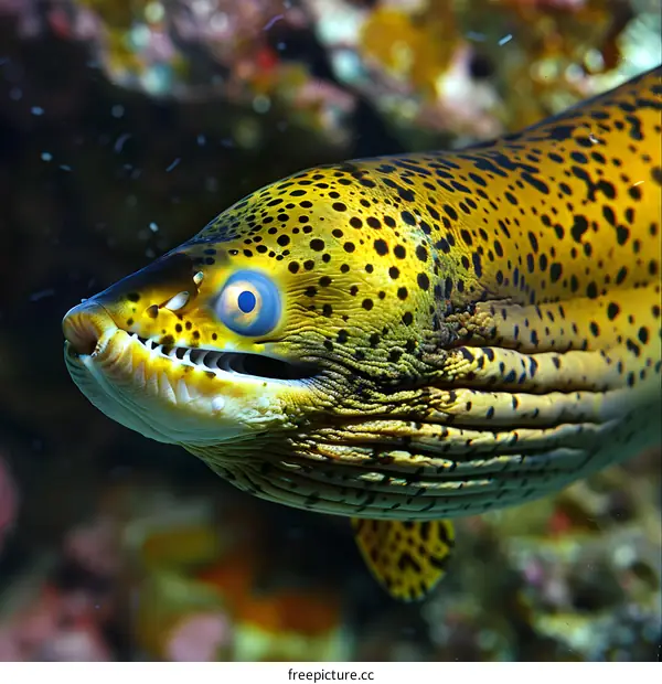 Close-up of a Yellow-Edged Moray Eel
