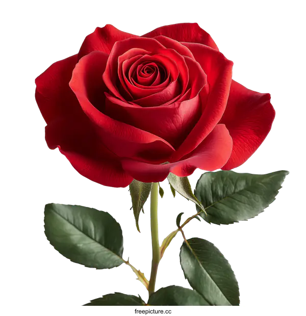 [Transparent Background PNG]Closeup of a vibrant red rose