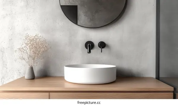 Modern Minimalist Bathroom Sink and Decor