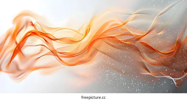 Golden waves flowing on white background