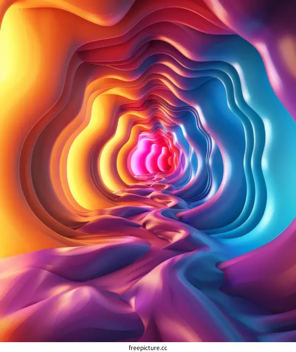 Abstract Colorful 3D Tunnel
