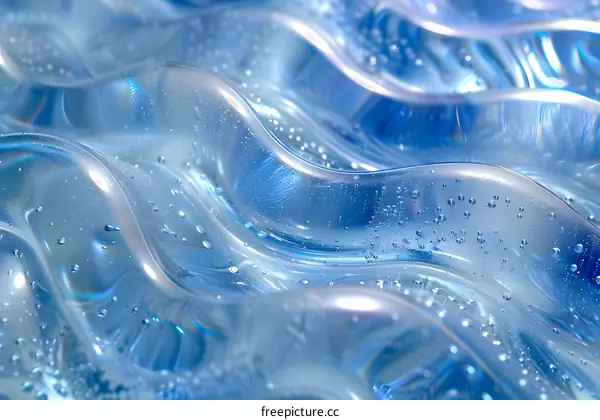 Abstract Blue Liquid Waves Background