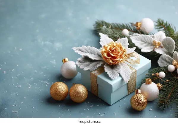 Christmas Gift Box with Decorations