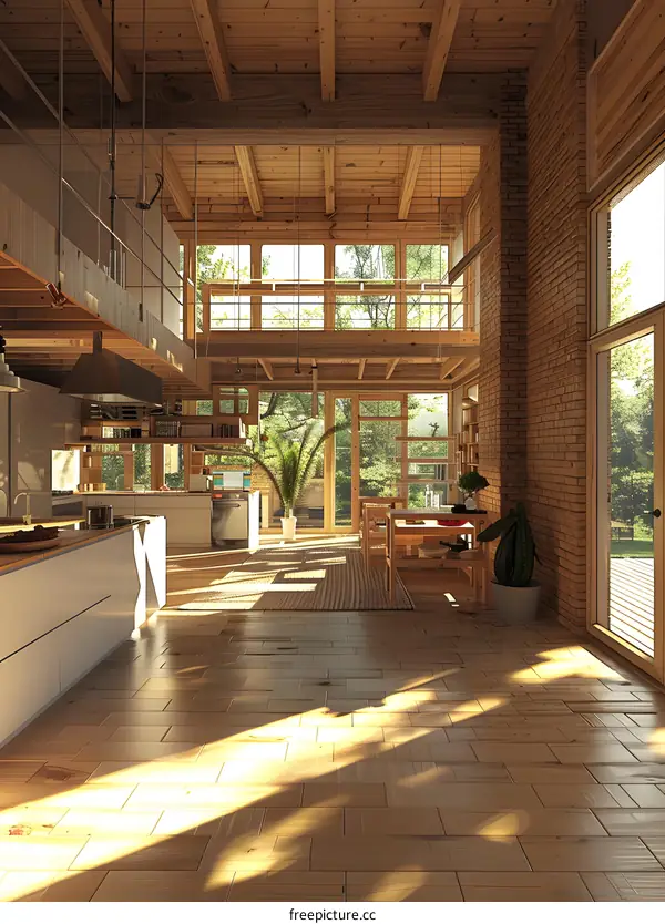 kitchen and dining room in a modern house