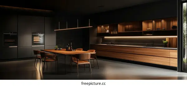 Modern Dark Kitchen Interior Design
