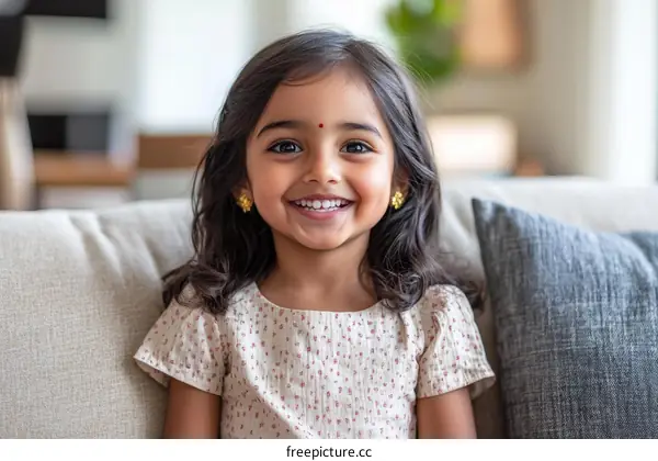 Smiling Indian Girl Portrait