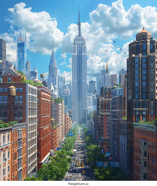 Street view of Manhattan, New York City