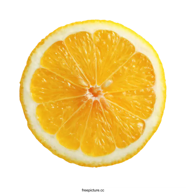 [Transparent Background PNG]Closeup Lemon Slice Detail