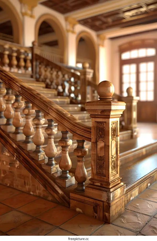 Wooden Staircase Railing Interior Design