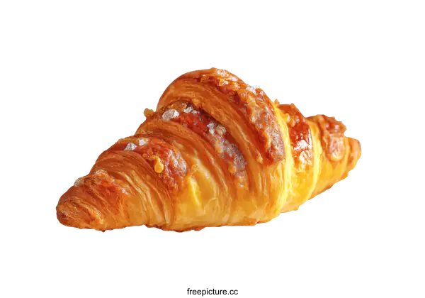 [Transparent Background PNG]Close Up Delicious Croissant with Golden Brown Crust
