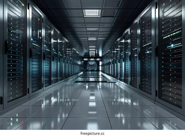 Data Center Server Room Corridor Interior