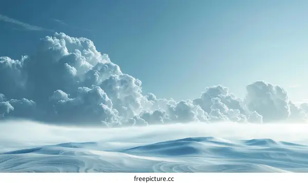 Vast Desert Landscape Under Blue Sky and White Clouds