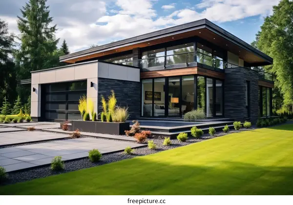 Black and White Modern House Exterior Design