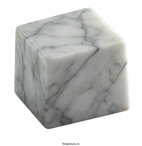 [Transparent Background PNG]White Marble Decorative Cube