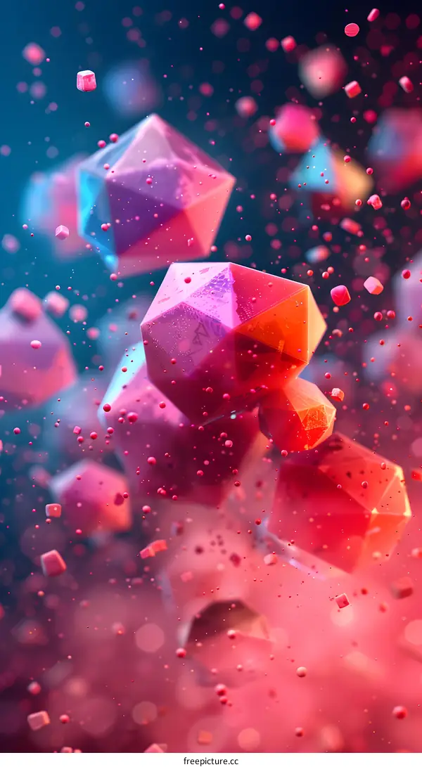 Abstract Geometric Shapes Floating in Space