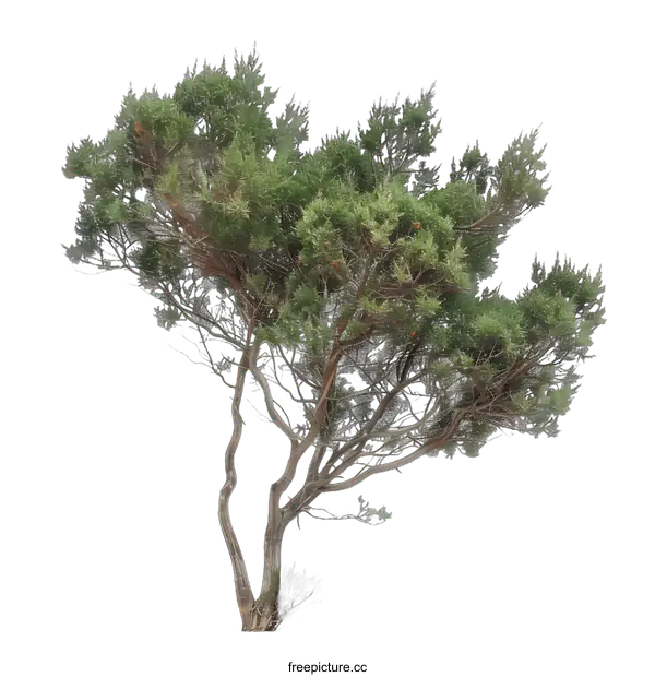 [Transparent Background PNG]Isolated Green Tree on White Background