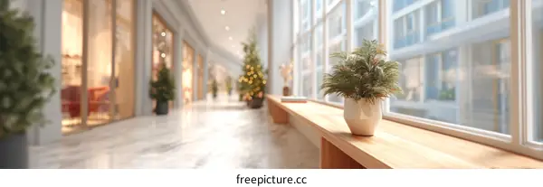 Modern Shopping Mall Interior Design Illustration