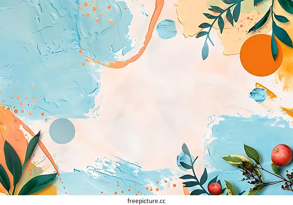 Abstract Background with Leaves and Apples