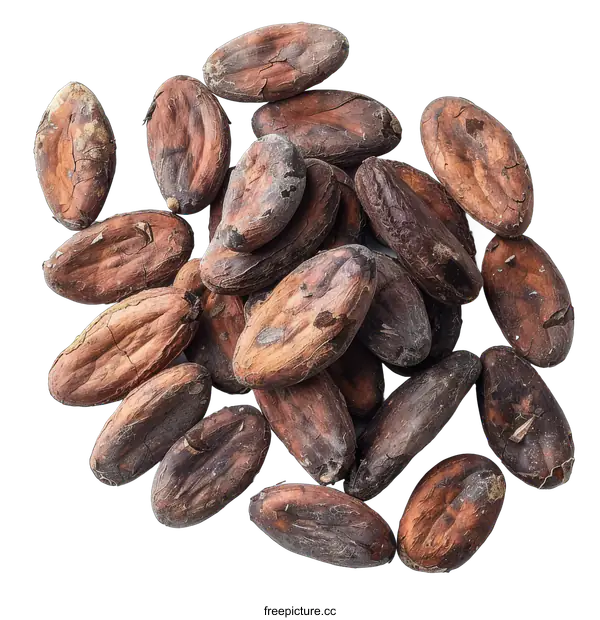 [Transparent Background PNG]cocoa beans isolated on black background