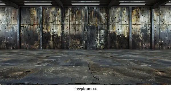 Rusty Metal Wall and Floor Background