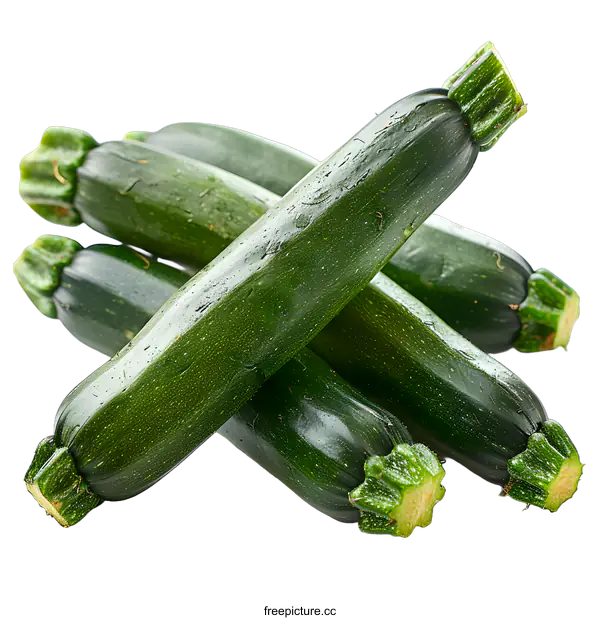 [Transparent Background PNG]Fresh green zucchini