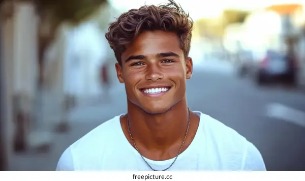 Smiling Man Outdoors Portrait