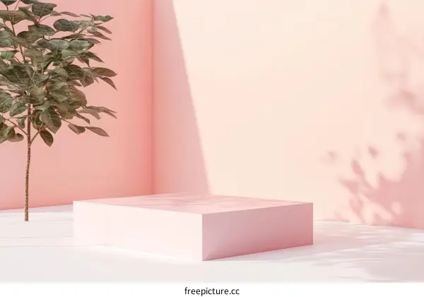 Pink Minimalist Product Display with Natural Light