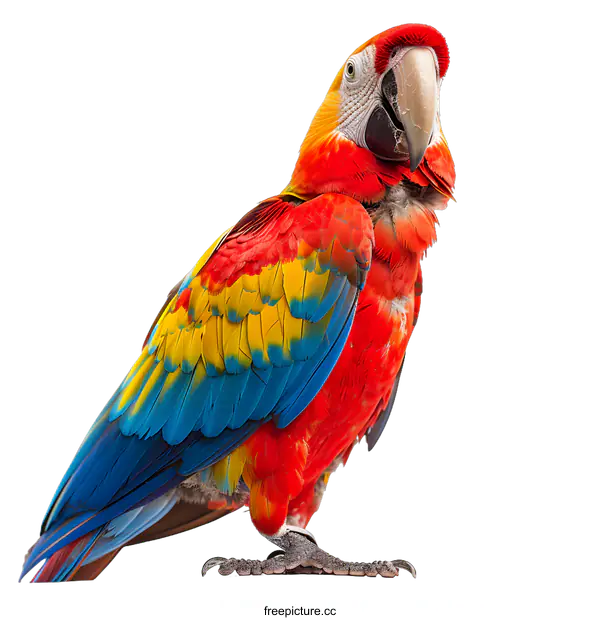 [Transparent Background PNG]Scarlet Macaw Parrot On White Background