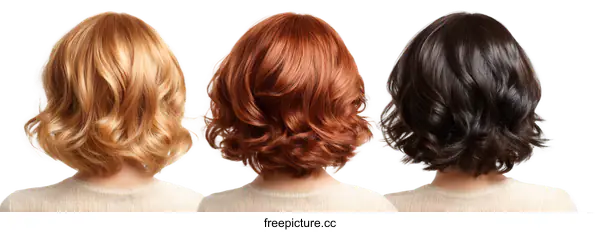 [Transparent Background PNG]Three Different Hair Styles Showcase