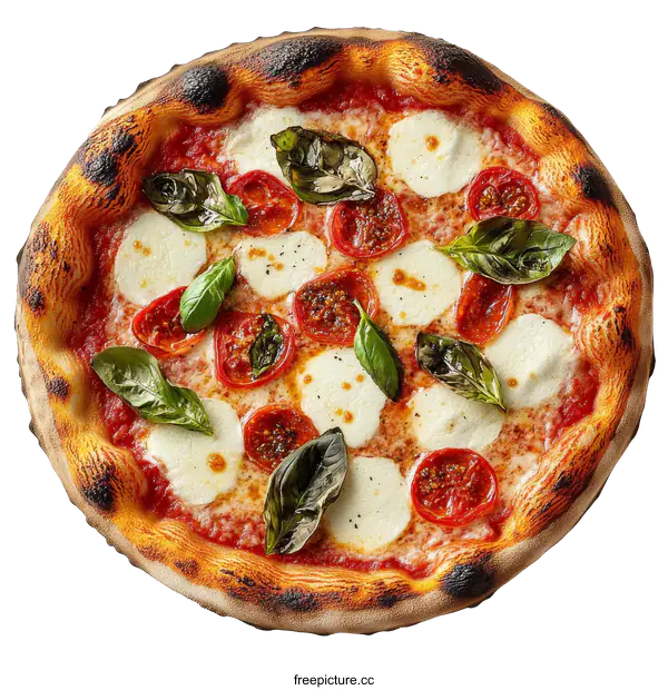 [Transparent Background PNG]Delicious Italian Pizza with Fresh Toppings
