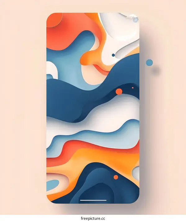 Abstract Colorful Paper Cut Background for Mobile Phone