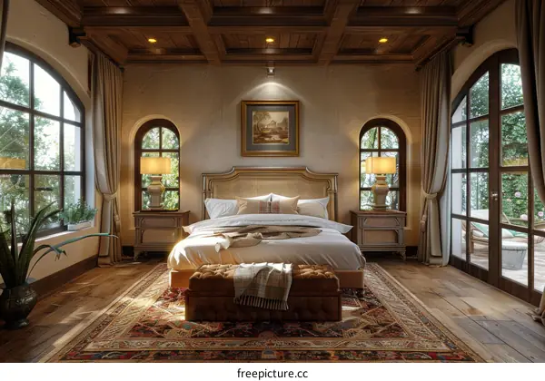 Elegant Bedroom Interior Design Illustration