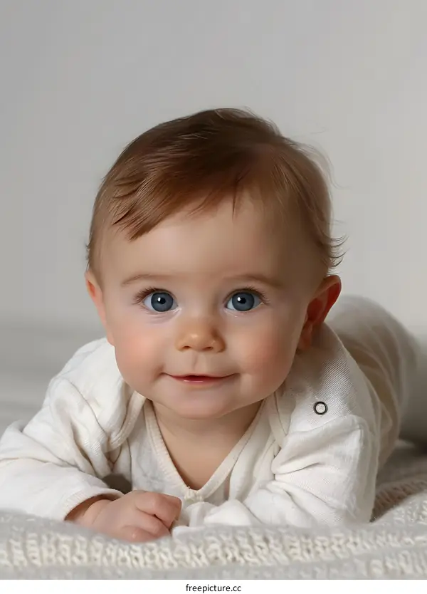 Smiling Baby on Blanket