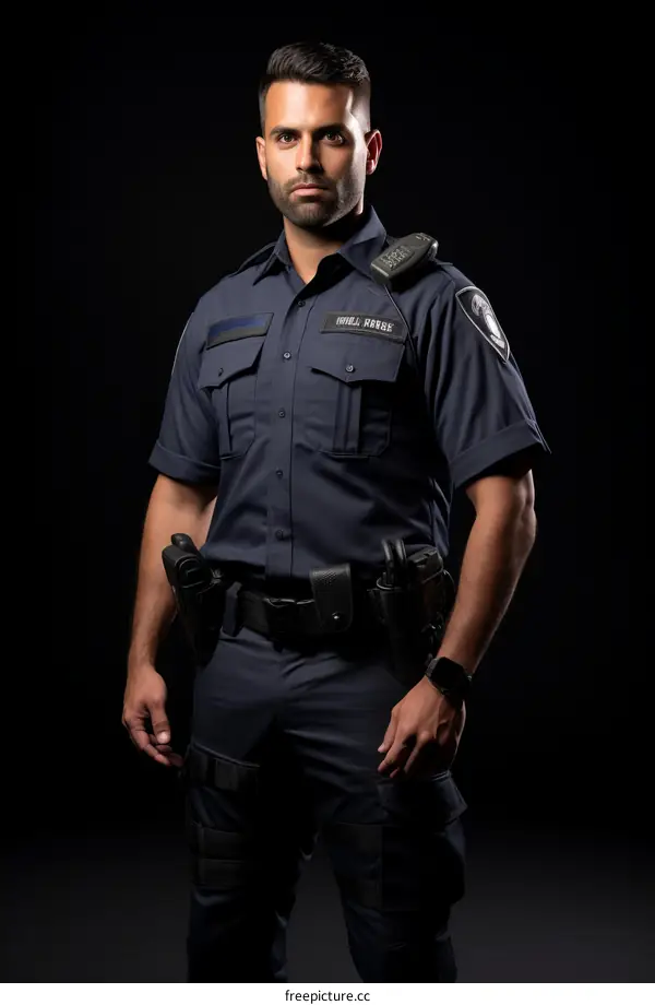 Portrait of a police officer in uniform