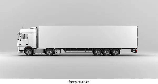 White truck on a white background