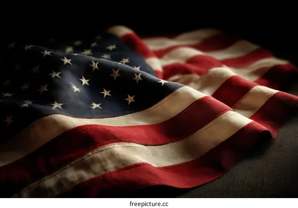 Closeup View of American Flag