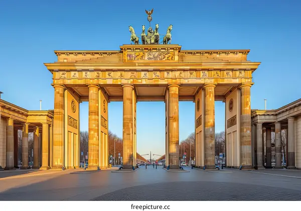 The Brandenburg Gate, a famous landmark in Berlin, Germany