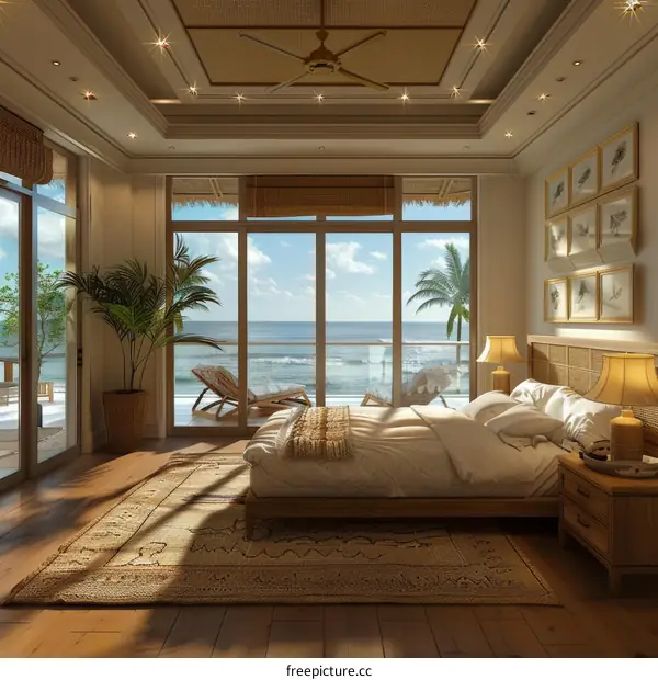 Coastal Beachfront Luxury Bedroom Interior Design