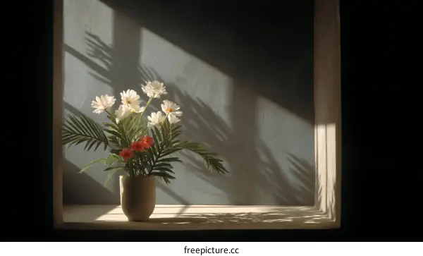Floral Arrangement in a Window Niche
