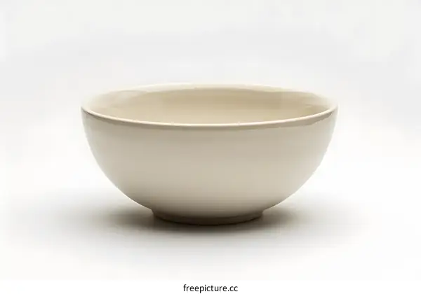 Empty ceramic bowl on white background