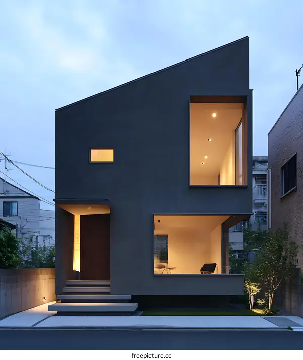 Modern House Design with Large Windows