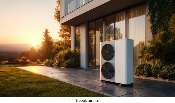 Modern House Outdoor Solar Water Heating System