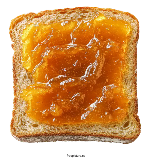 [Transparent Background PNG]Deliciously Spread Jammed Bread Slice