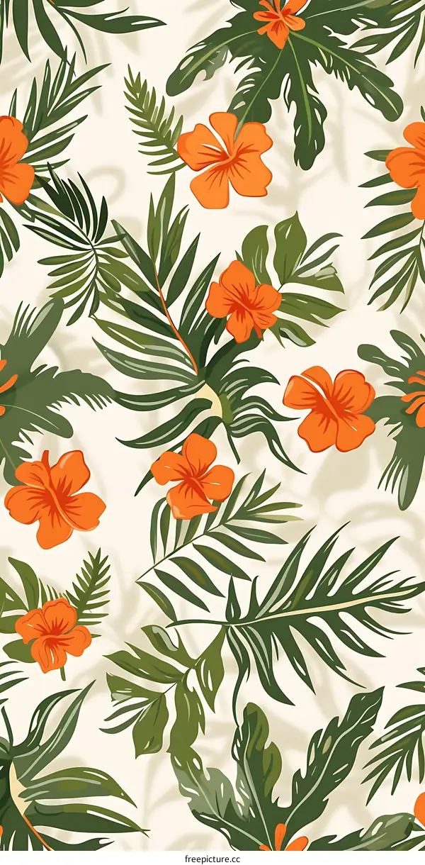 Tropical Floral Seamless Pattern Design