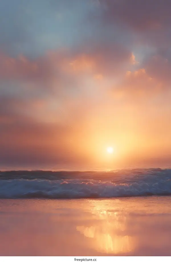 Sunrise over the Ocean Waves