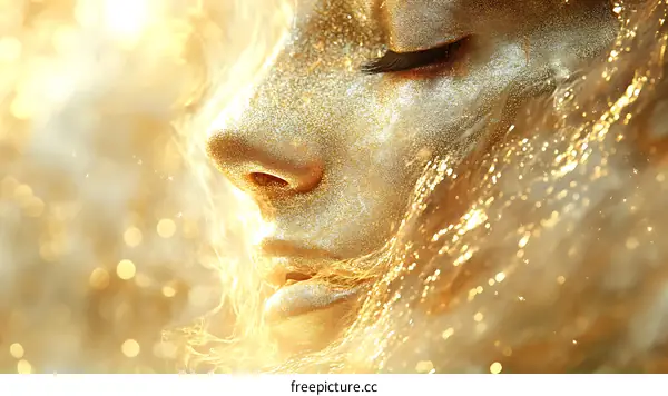 Golden Sparkle Portrait of a Woman