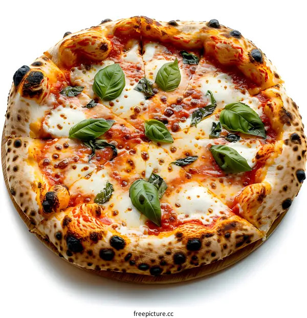Delicious Pizza Margherita on white background