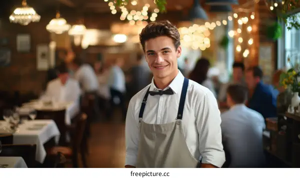 Portrait of a waiter in a restaurant