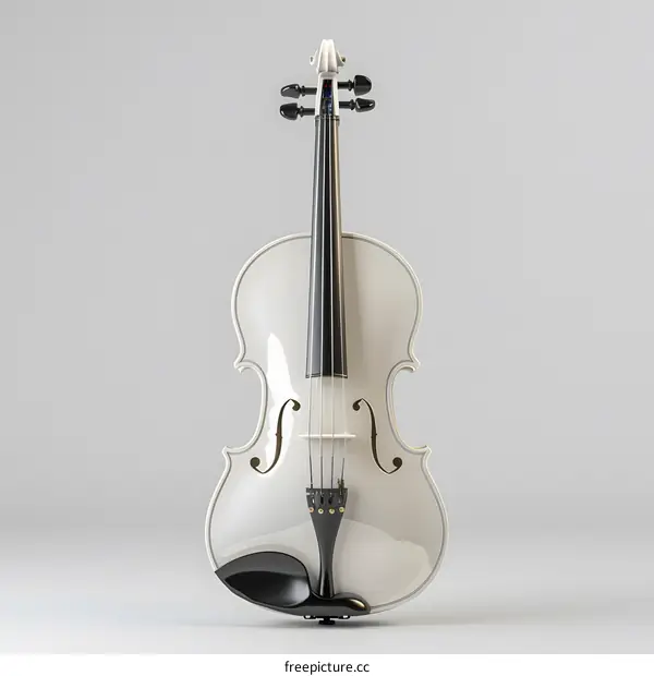White Violin Instrument On Grey Background